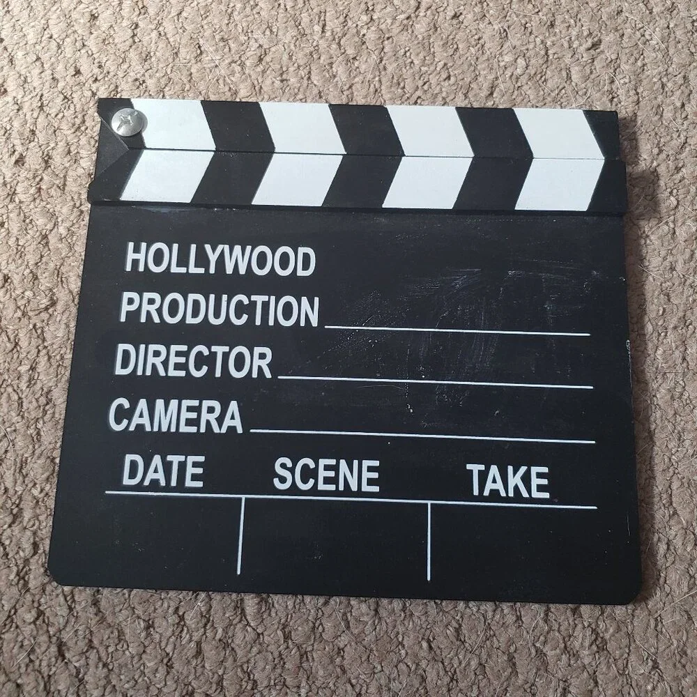 Movie clap board prop decor
